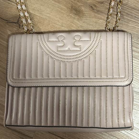 Tory Burch Stud Fleming Convertible 2 way purse bag pale pink w gold - Picture 3 of 15